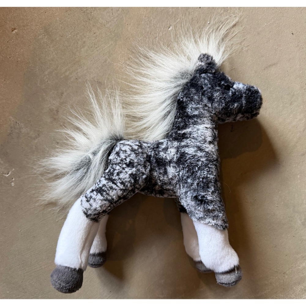 Douglas Cuddle Toys Black White Dappled Horse Plush‎ Stuffed Animal